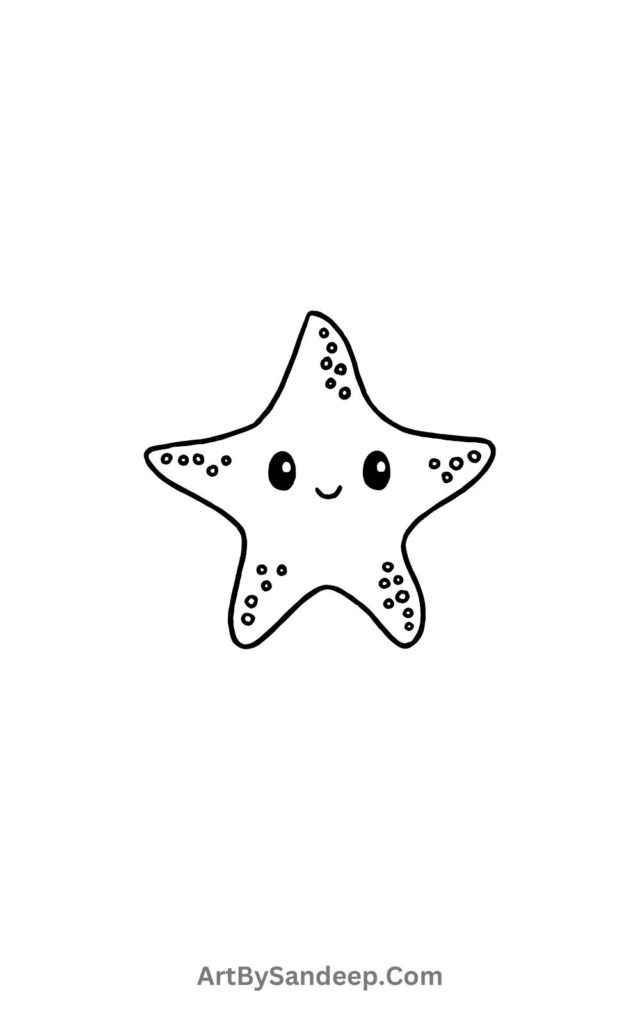 Cute Star Fish Drawing​