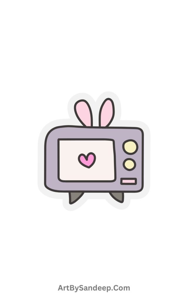 Cute TV Drawing with Long Ears