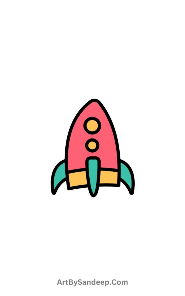 Easy Rocket Drawing​