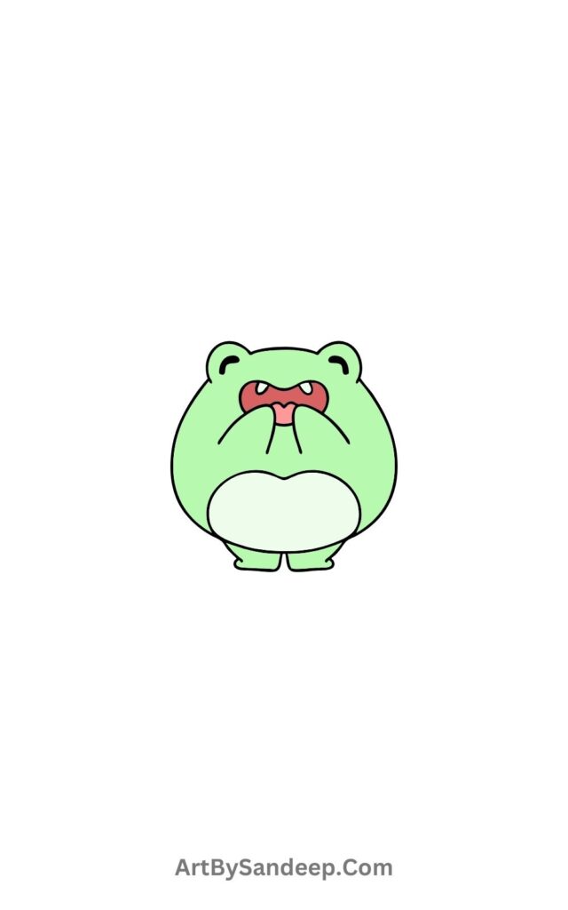 Laughing Frog Cute Simple Drawing