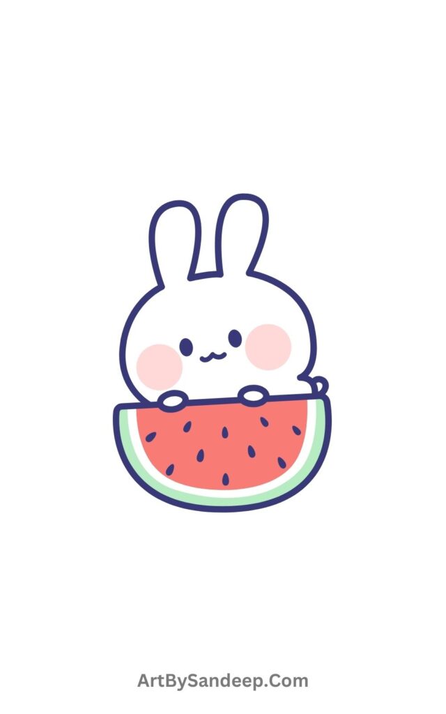 Rabbit Eating Watermelon​