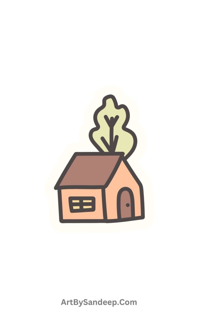 Simple Cute House Drawing