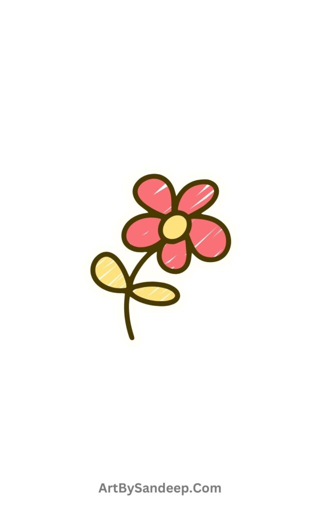 Simple Flower Drawing Idea