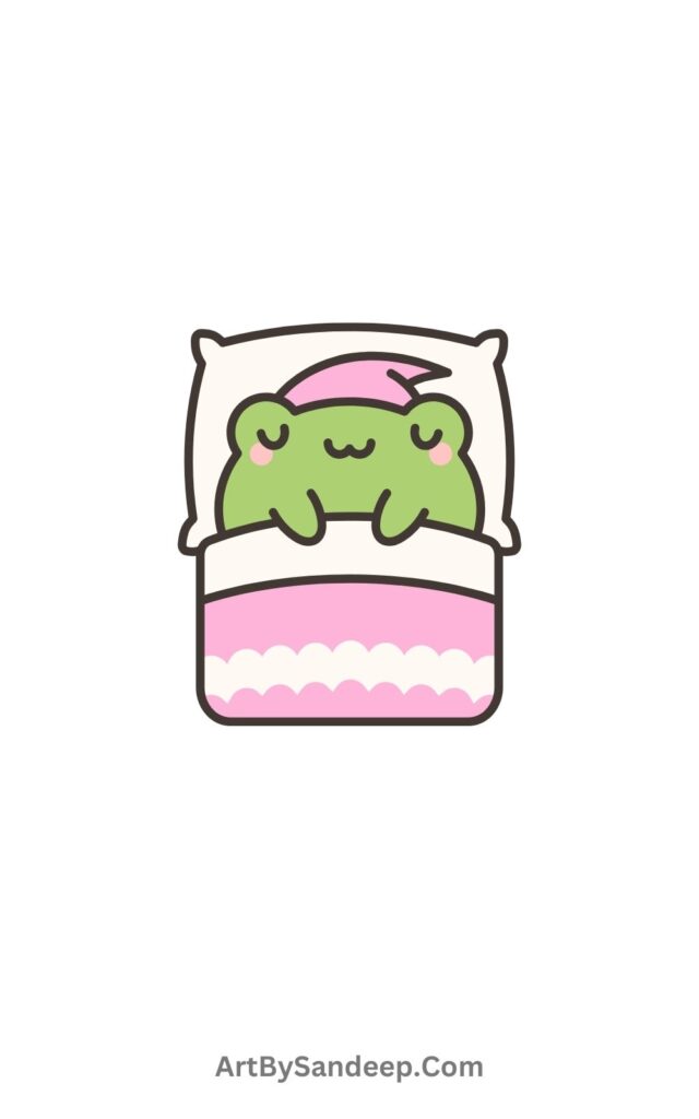 Sleeping Frog Cute Drawing​