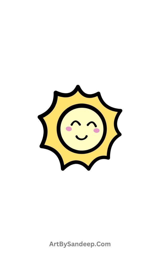 Sun Cute Simple Drawing