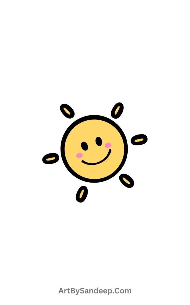 Sun with a cute face