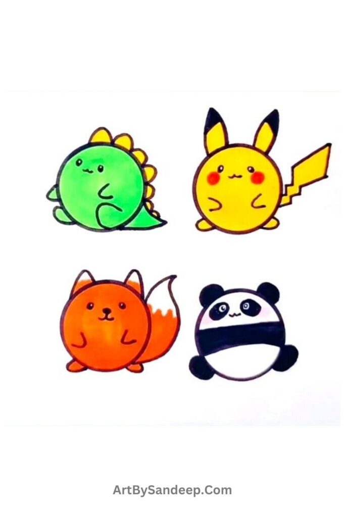 animals drawing cute