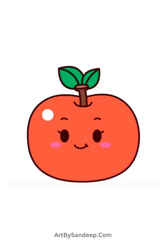 apple cute drawing