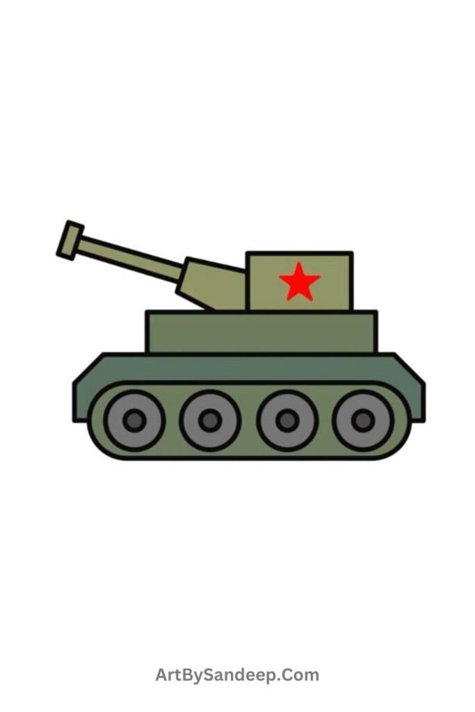 army tank cute drawing