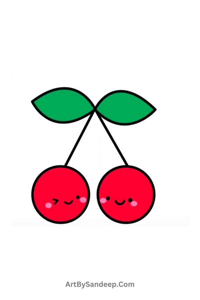 cherry drawing cute