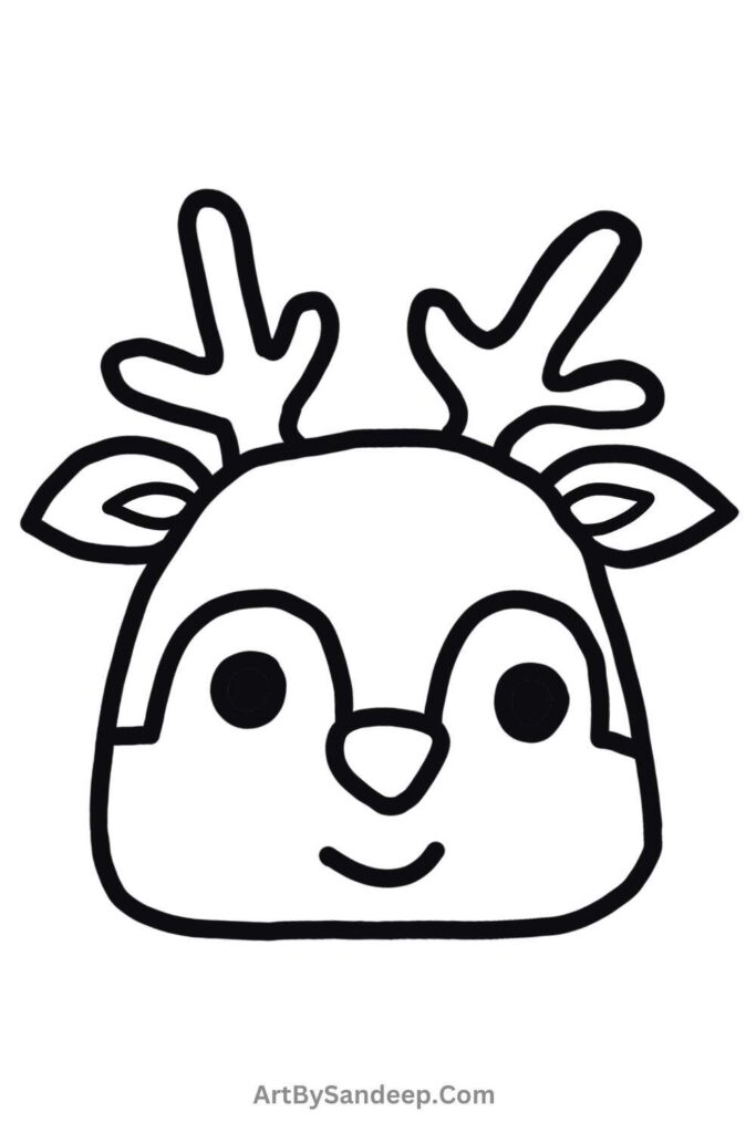 christmas deer coloring pages