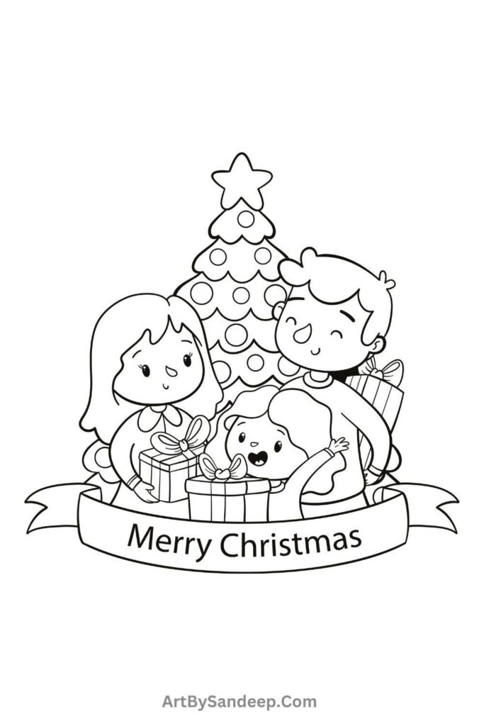 christmas drawing coloring pages 2024