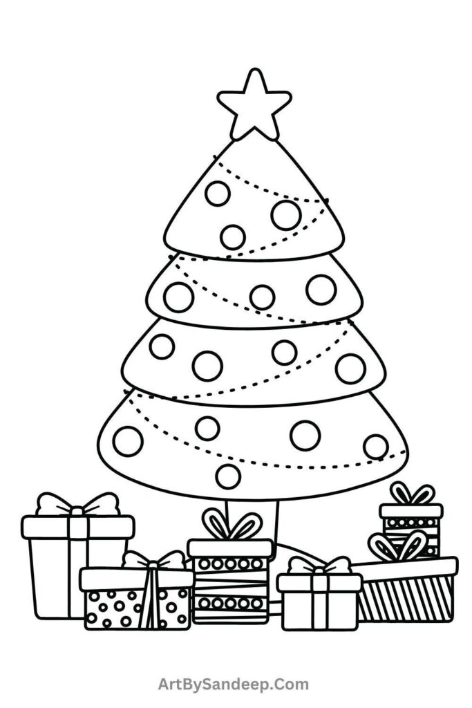 coloring pages christmas tree