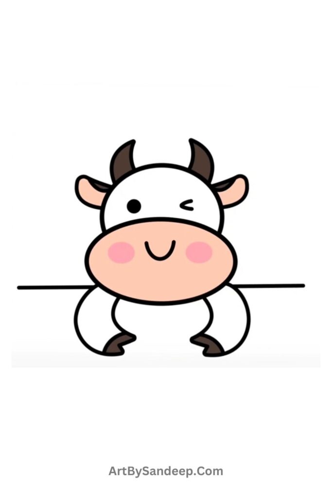 cow drawing cute