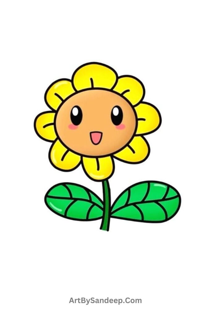 cute sunflower drawing