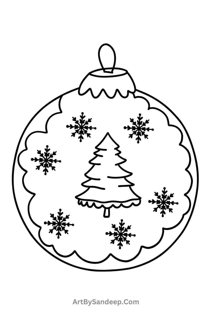 easy christmas coloring pages 2024