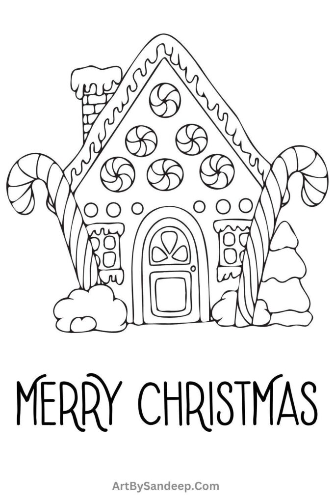 easy fun christmas coloring pages 2024