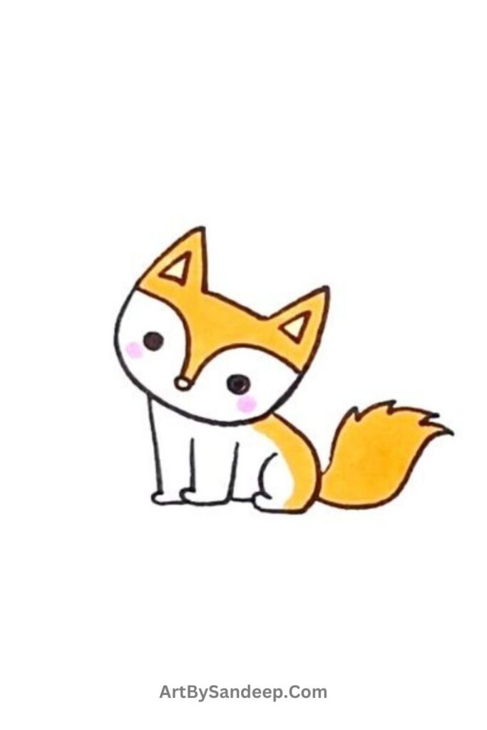 fox drawing cute