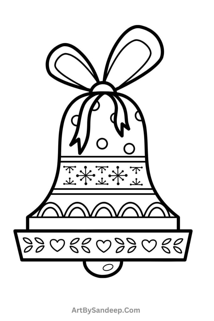 free printable christmas bells coloring pages