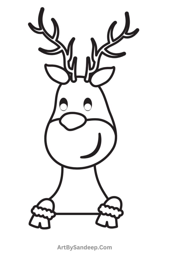 reindeer cute christmas coloring pages