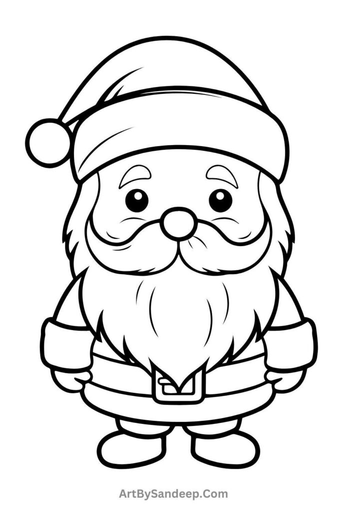 santa christmas coloring pages