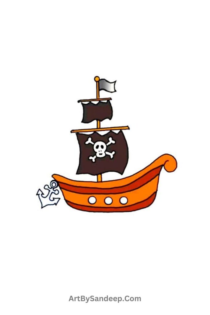 ship cute drawing