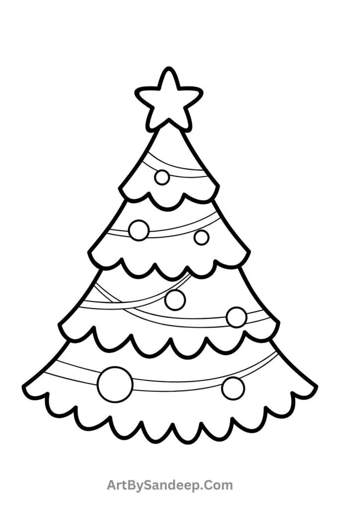 tree christmas coloring pages