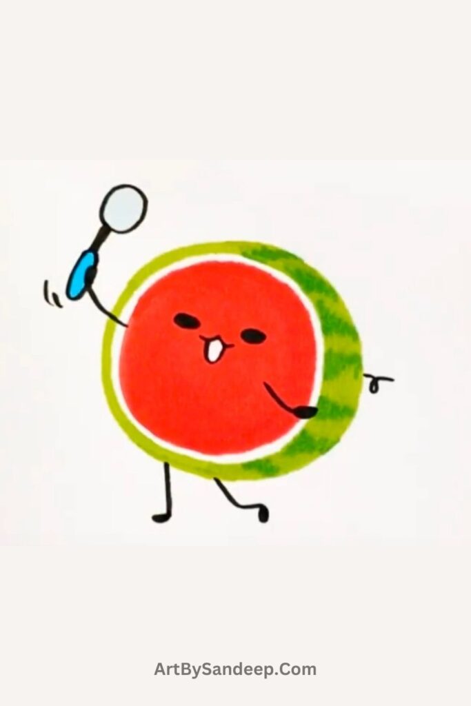 watermelon cute drawing