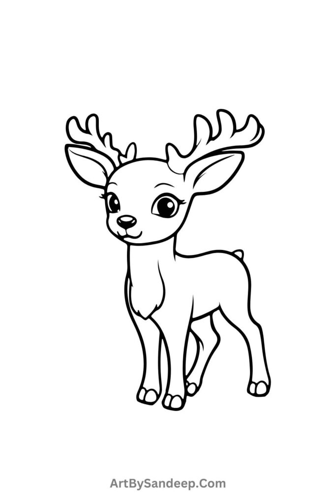 Christmas Reindeer drawing 